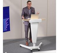 KIBONCY Atril portátil, podio for conferencias, for anfitriones, for aulas de formación, Mesa Altura Regulable, mostrador recepción(C)