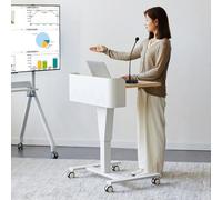 KIBONCY Atril portátil, podio for conferencias, Plataforma for Hablar, Mesa de Atril for aulas formación, presentación Altura Ajustable, for presidentes(D)