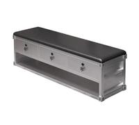 KIBONCY Banco de Almacenamiento Impermeable for Exteriores, Banco Multifuncional for Patio con Asiento, Muebles de Resina for jardín, Patio Trasero, Porche y Almacenamiento Junto a la Piscina(135cm)