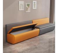 KIBONCY Banco Zapatero de Cuero Gris Oscuro con Respaldo y Asiento, otomana con Espacio de almacenaje for Entrada, Pasillo, recibidor y Dormitorio - Muebles Elegantes y funcionales(A-1.8M)