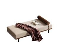 KIBONCY Bed End Bench with Cylindrical Pillow - Modern Accent Seat for Bedroom, Living Room, Entryway Sturdy Solid Wood Legs, Breathable Fabric(B,180x80x42cm)