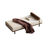 KIBONCY Bed End Bench with Cylindrical Pillow - Modern Accent Seat for Bedroom, Living Room, Entryway Sturdy Solid Wood Legs, Breathable Fabric(A,180x80x42cm)