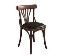 KIBONCY Bentwood Dining Chairs,Mid-Century Modern Rattan Kitchen Chair with Backrest, Armless Curved Wood Bistro Chair,for 70/75cm H Table(B)