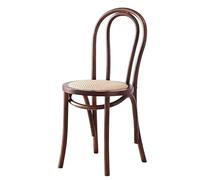 KIBONCY Bentwood Dining Chairs,Mid-Century Modern Rattan Kitchen Chair with Backrest, Armless Curved Wood Bistro Chair,for 70/75cm H Table(C)