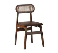 KIBONCY Bentwood Dining Chairs,Mid-Century Modern Rattan Kitchen Chair with Backrest, Armless Curved Wood Bistro Chair,for 70/75cm H Table(K)