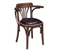 KIBONCY Bentwood Dining Chairs,Mid-Century Modern Rattan Kitchen Chair with Backrest, Armless Curved Wood Bistro Chair,for 70/75cm H Table(A)