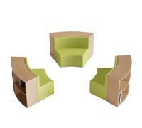 KIBONCY Biblioteca Creativa Juego De Sofás con Estantería Curva, Banco De Lectura Modular De Madera, Estante, Muebles Combinados For La Escuela, El Aula, El Centro De Aprendizaje Comunitario(C1)