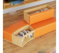 KIBONCY Biblioteca En Forma De S Sala Lectura Escolar Estantería Madera Maciza Combinada Arco, Recepción Simple Y Única, Sofá, Isla Libros(A)