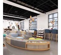 KIBONCY Biblioteca Sofá Combinado En Forma De Arco, Librería De Madera Maciza, Sofá Simple De Forma Irregular For Jardín De Infantes, Estante De Almacenamiento Creativo(B)