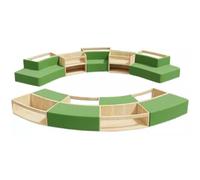 KIBONCY Biblioteca Sofá Combinado En Forma De Arco, Librería De Madera Maciza, Sofá Simple De Forma Irregular for Jardín De Infantes, Estante De Almacenamiento Creativo(E)