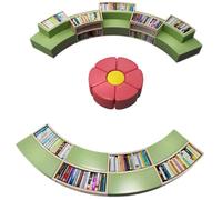KIBONCY Biblioteca Sofá Combinado En Forma De Arco, Librería De Madera Maciza, Sofá Simple De Forma Irregular For Jardín De Infantes, Estante De Almacenamiento Creativo(E)