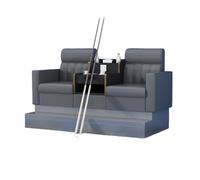 KIBONCY Billiard Hall Luxury Viewing Sofa, High-Density Sponge Cushion Lounge Couch with Sturdy Metal Legs, PU Leather Upholstered Pool Seating(B)