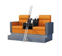 KIBONCY Billiard Hall Luxury Viewing Sofa, High-Density Sponge Cushion Lounge Couch with Sturdy Metal Legs, PU Leather Upholstered Pool Seating(F)