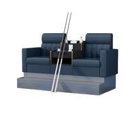 KIBONCY Billiard Hall Luxury Viewing Sofa, High-Density Sponge Cushion Lounge Couch with Sturdy Metal Legs, PU Leather Upholstered Pool Seating(D)