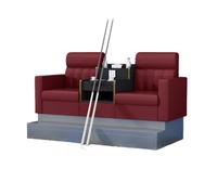 KIBONCY Billiard Hall Luxury Viewing Sofa, High-Density Sponge Cushion Lounge Couch with Sturdy Metal Legs, PU Leather Upholstered Pool Seating(I)