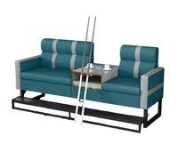 KIBONCY Billiard Lounge Sofa Set, Light Luxury Leather Upholstered Viewing Couch with Metal Base, Comfortable Club Seating for Game Room, Hall(A)