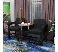 KIBONCY Billiard Room Chair with Armrests, Ergonomic PU Leather Seating for Pool Hall & Game, Includes Side Table Multifunctional Viewing Sofa(A)