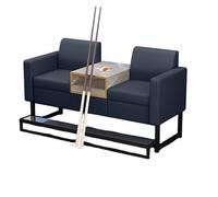 KIBONCY Billiard Room Sofa, Luxury Leather Upholstered Spectator Lounge Chair with Reinforced Metal Frame Modern Light(E)