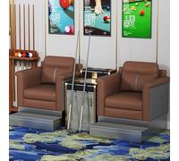 KIBONCY Billiard Spectator Chair Set, Two-Seater Viewing Sofa, PU Leather Pool Watching with Storage Cabinet for Hall(D)