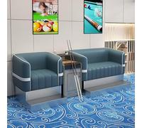 KIBONCY Billiard Spectator Sofa Set Thickened Cat Scratch Leather Pool Room Lounge Seating with Coffee Table Heavy-Duty Game Couch(F)