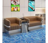 KIBONCY Billiard Spectator Sofa Set Thickened Cat Scratch Leather Pool Room Lounge Seating with Coffee Table Heavy-Duty Game Couch(H)