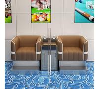 KIBONCY Billiard Spectator Sofa Set Thickened Cat Scratch Leather Pool Room Lounge Seating with Coffee Table Heavy-Duty Game Couch(G)