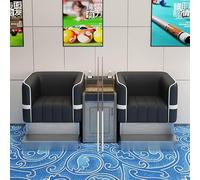 KIBONCY Billiard Spectator Sofa Set Thickened Cat Scratch Leather Pool Room Lounge Seating with Coffee Table Heavy-Duty Game Couch(C)