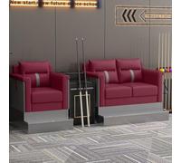 KIBONCY Billiards Hall Billiards Table and Chair Sofa Ball-Watching Chair Faux Leather Billiards Chairs with Pedal Table(D)