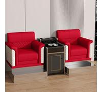 KIBONCY Billiards Room Chair Vintage-Inspired Billiard Armchair Pair, Leather Pool Furniture with Elegant Side Cabinet, Premium Seating for Classic Game Spaces(2)