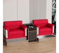 KIBONCY Billiards Room Chair Vintage-Inspired Billiard Armchair Pair, Leather Pool Furniture with Elegant Side Cabinet, Premium Seating for Classic Game Spaces(6)