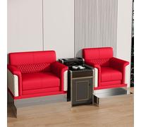 KIBONCY Billiards Room Chair Vintage-Inspired Billiard Armchair Pair, Leather Pool Furniture with Elegant Side Cabinet, Premium Seating for Classic Game Spaces(4)