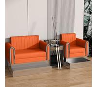 KIBONCY Billiards Room Chair with Glass Coffee Table Billiard Hall Sofa(4)