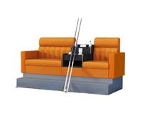 KIBONCY Billiards Room Heavy-Duty Sofas & Chairs Set, Thickened Leather Spectator Seating, High-End Pool Hall Viewing Lounge with Coffee Table(E)