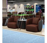 KIBONCY Billiards Room Premium Seating Set, Faux Leather Spectator Sofa with Storage Side Table for Competition & Game Halls(C)