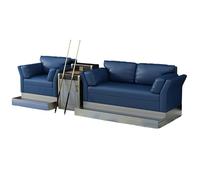 KIBONCY Billiards Room Viewing Couch with Metal Footrest, Club Spectator Sofa Chair, Billiards Room Chair Viewing(6)