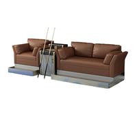 KIBONCY Billiards Room Viewing Couch with Metal Footrest, Club Spectator Sofa Chair, Billiards Room Chair Viewing(4)