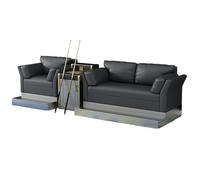 KIBONCY Billiards Room Viewing Couch with Metal Footrest, Club Spectator Sofa Chair, Billiards Room Chair Viewing(2)
