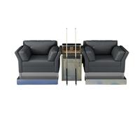 KIBONCY Billiards Room Viewing Couch with Metal Footrest, Club Spectator Sofa Chair, Billiards Room Chair Viewing(1)