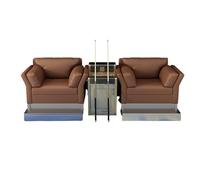 KIBONCY Billiards Room Viewing Couch with Metal Footrest, Club Spectator Sofa Chair, Billiards Room Chair Viewing(3)