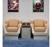 KIBONCY Billiards Seating Set, Modern Upholstered Sofa Chairs, Billiards Room Viewing Couch with Metal Footrest(E)