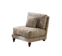 KIBONCY Bohemian Pattern Armless Chair, Chenille Upholstered Accent Mid-Century, Multi-Color for Small Spaces(E)
