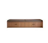 KIBONCY Button Tufted Upholstered Entryway Shoe Organizer Bench, Sturdy Multi Door Wooden Closed Cabinet Seat for Custom Length Hall Household Storage(A,200x40x40cm)