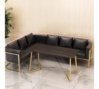 KIBONCY Cafetería nórdica, Tienda de té con Leche, sofá de Ocio, negociación for salón de té, Bar Comedor, Restaurante Occidental Comercial, sofá de Cabina, combinación de Mesa y Silla(A8)