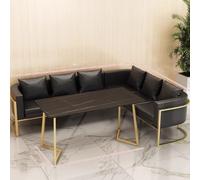 KIBONCY Cafetería nórdica, Tienda de té con Leche, sofá de Ocio, negociación for salón de té, Bar Comedor, Restaurante Occidental Comercial, sofá de Cabina, combinación de Mesa y Silla(A10)