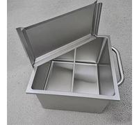 KIBONCY Caja de almacenamiento de harina de acero inoxidable Jumbo, contenedor de almacenamiento hermético de ingredientes móviles, organizador de cocina y despensa(B,30KG)