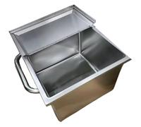 KIBONCY Caja de almacenamiento de harina de acero inoxidable Jumbo, contenedor de almacenamiento hermético de ingredientes móviles, organizador de cocina y despensa(A,30KG)