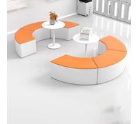 KIBONCY Centro de educación temprana y área de Descanso de jardín de Infantes Sofá Largo con Arco de Cuero con Forma de Pata de Gato for la Espera de los Padres (combinación Redonda)(C)