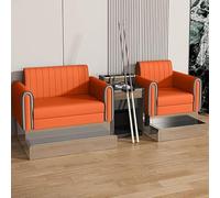 KIBONCY Chair with Integrated Side Table for Drinks Accessories,Billiards Room Premium Seating Set, with Wooden Coffee(5)