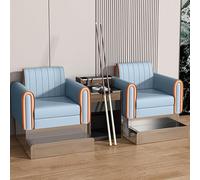 KIBONCY Chair with Integrated Side Table for Drinks Accessories,Billiards Room Premium Seating Set, with Wooden Coffee(1)