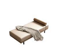 KIBONCY Chaise Lounge Bench, Faux Leather Accent Furniture - Window Seat with Bolster Pillow, Sturdy Metal Legs, 5 Color Choices,for Living Room Bedroom(D,180x40x42cm)